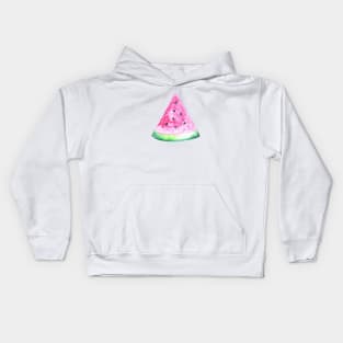 Pink Watercolor Watermelon Slice Kids Hoodie